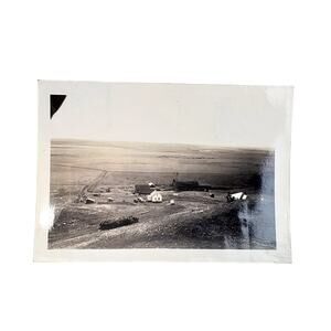 Vtg Mountain View Small Town Original Monochrome Photo Found Snapshot 1940s